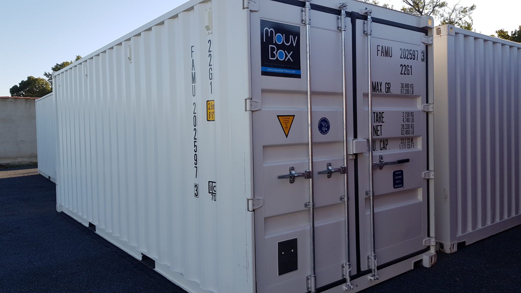 MOUVBOX FRANCE Container 20′ DRY (6m) 1er Voyage EOD « neuf