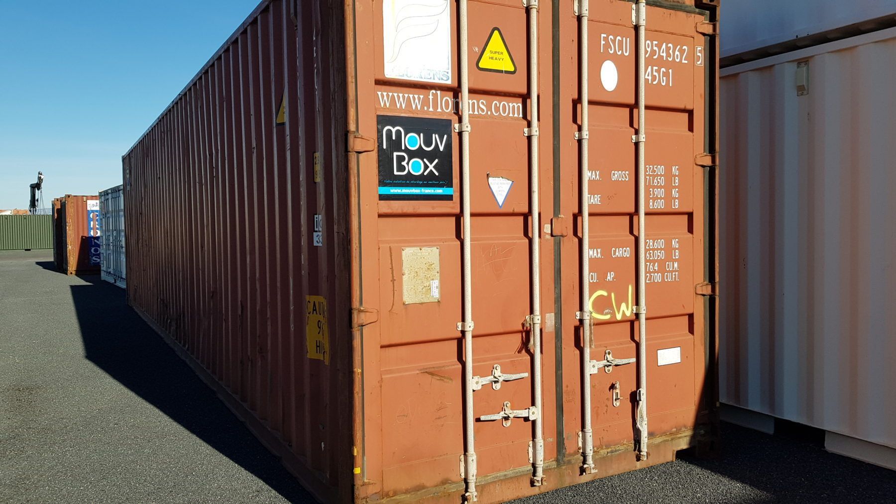 Container maritime 40′ DRY classe A MOUVBOX FRANCE