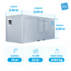 Bureau modulaire + sanitaires 20 pieds