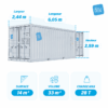 Dimensions container 20 pieds Double Door premier voyage