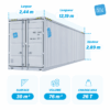 Dimensions container 40 pieds High Cube premier voyage