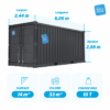 Dimensions container de stockage 20 pieds