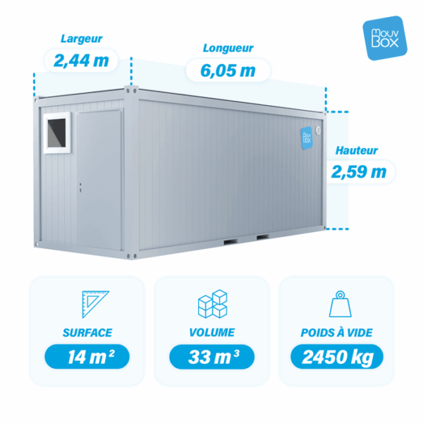 Sanitaires 20 pieds 1 wc, 1 douche, 1 lavabo