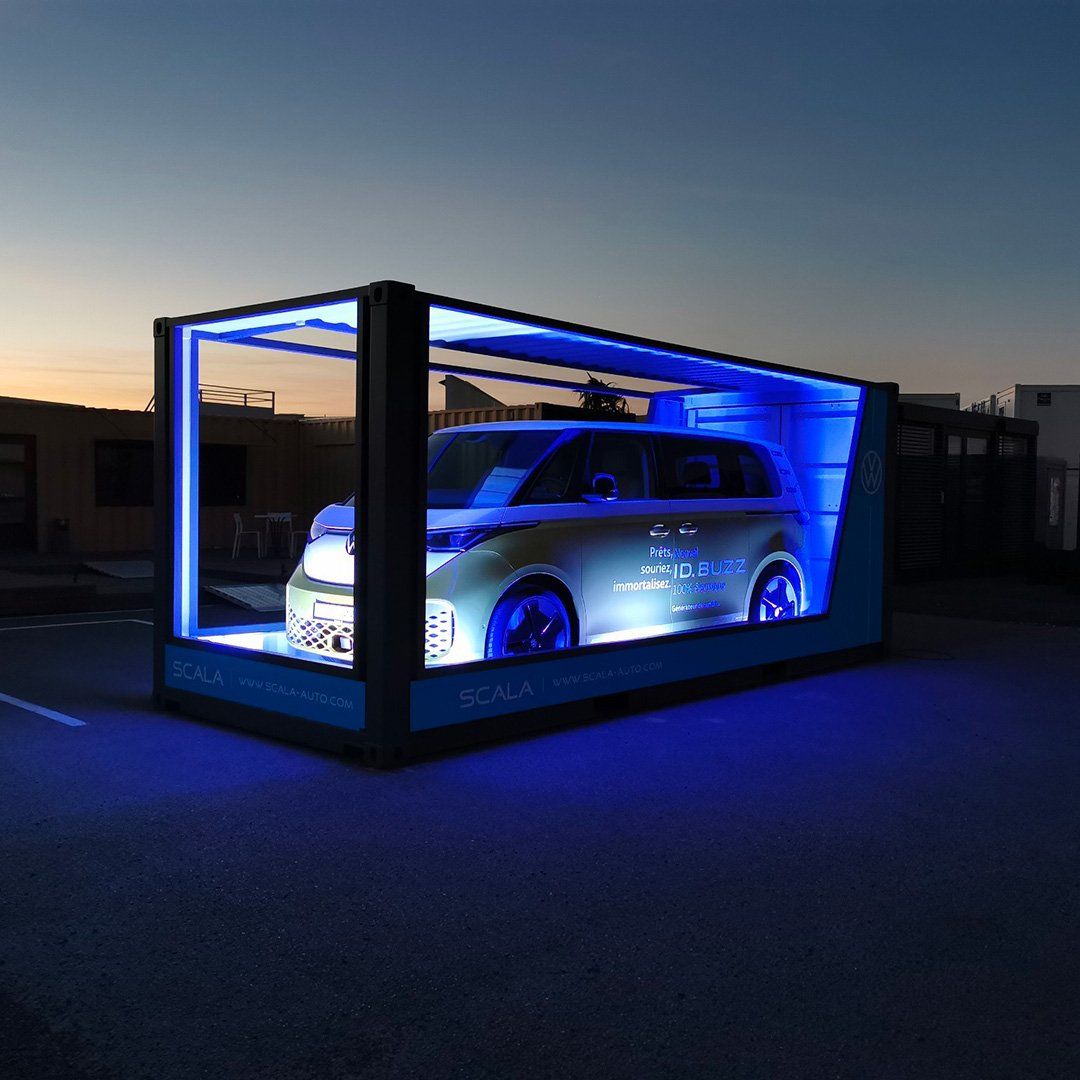 Container aménagé bleu Car-Box Scala Perpignan
