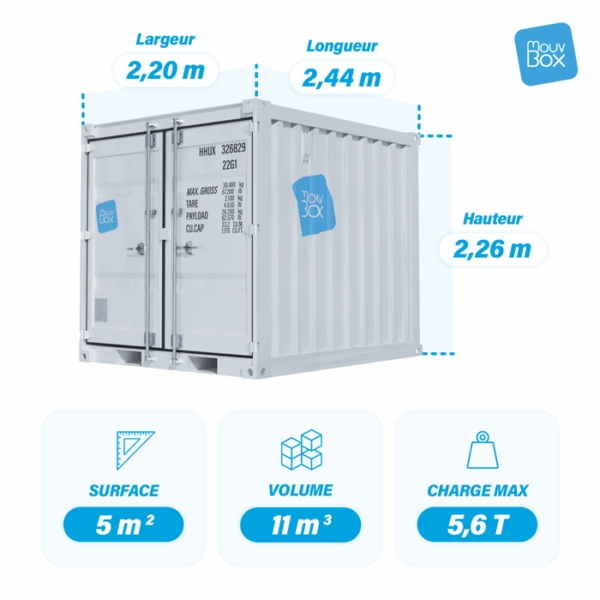 Dimensions container 8 pieds DRY premier voyage