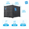 Dimensions container stockage 8 pieds
