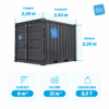 Dimensions container stockage 9 pieds